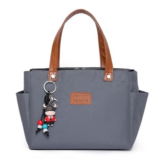 手提防水布包女2024新款上下班带饭包便当袋休闲手拎时尚小方包女