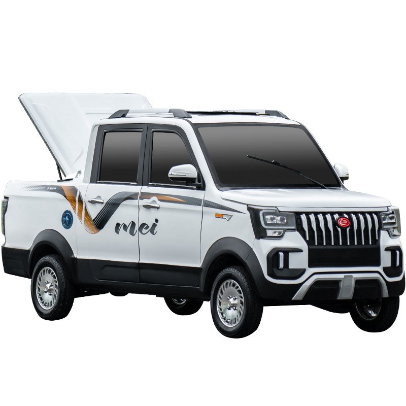 新能源电动四轮皮卡车全封闭货箱双排客货油电两用货车老头乐汽车