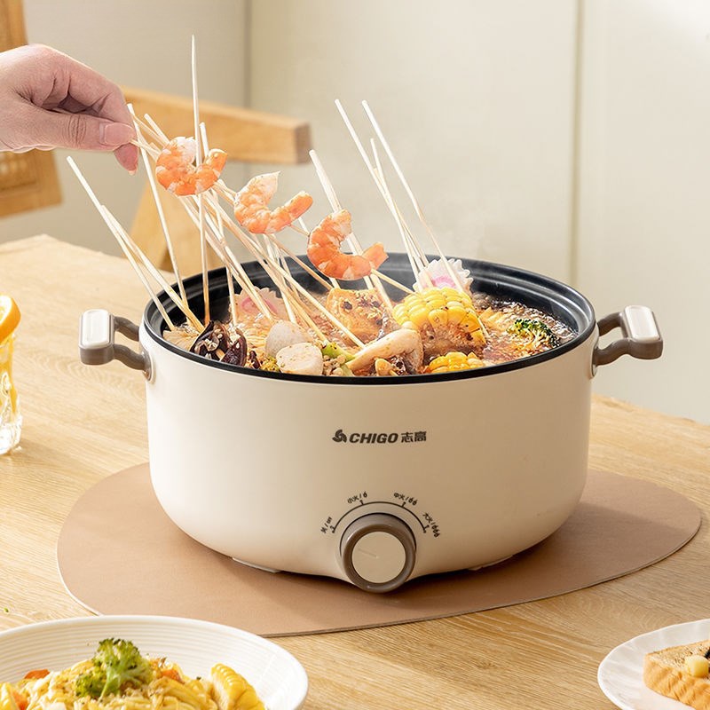 电煮锅家用炒菜锅煎炒不粘锅宿舍小电锅学生泡面锅厨房电热锅