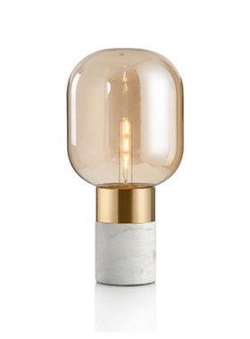 美式后现代白色花纹大理石台灯铜色云石设计师样板房客厅卧室台灯