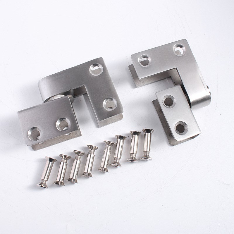 不锈钢公共厕所卫生间隔断 五金配件指示锁玻璃门合页夹子隔断