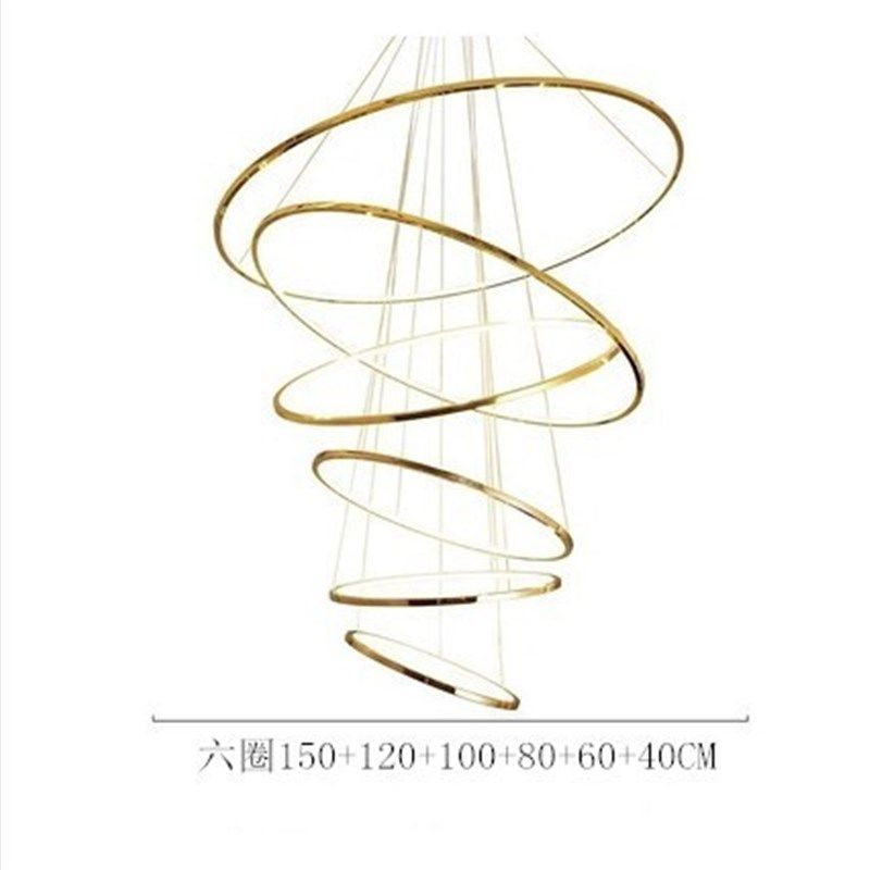 挑高客厅主灯现代轻奢感跨境环形旋转家居别墅楼梯吊灯简约,家装灯饰光源,客厅吊灯,淘宝优惠券,粉丝福利购,淘宝优惠卷