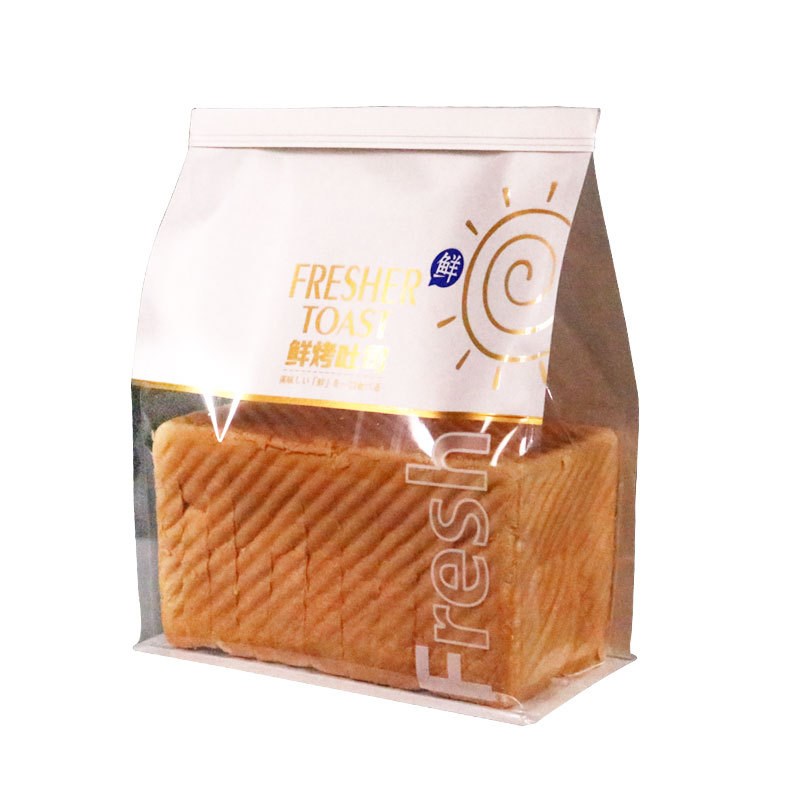 450g铁丝卷边袋自封土司切片面包袋子 烘焙打包袋 鲜烤吐司包装袋