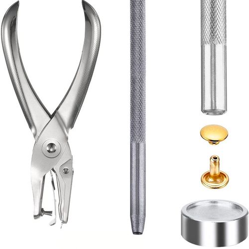 供跨境480套+安装工具双面撞钉腰带配件装饰金属子母空心双面铆钉