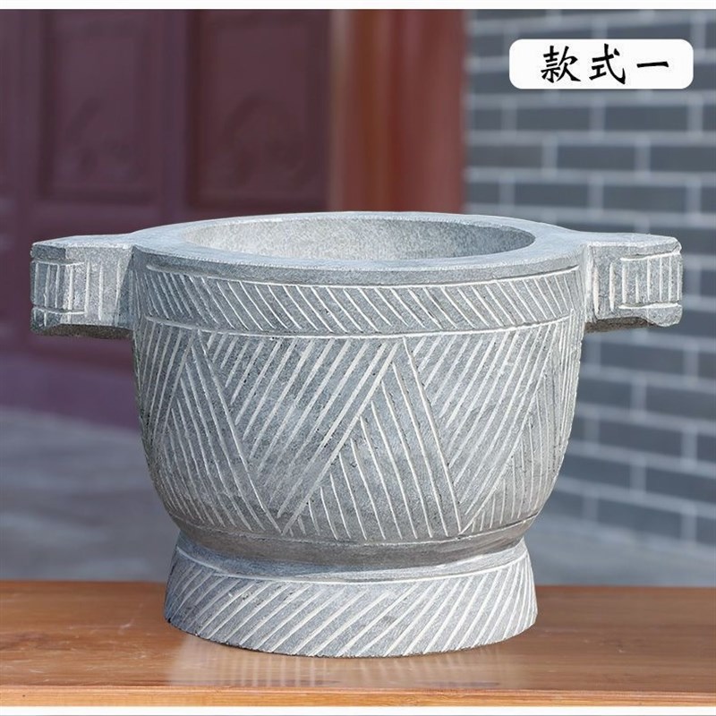 青石石臼特大号石臼捣冲糍粑压蒜器家用石窝商业打年糕材料研磨器