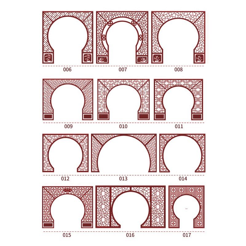 花格月洞门实木博古架客厅中式背景隔断屏风圆拱门仿古玄关月亮门