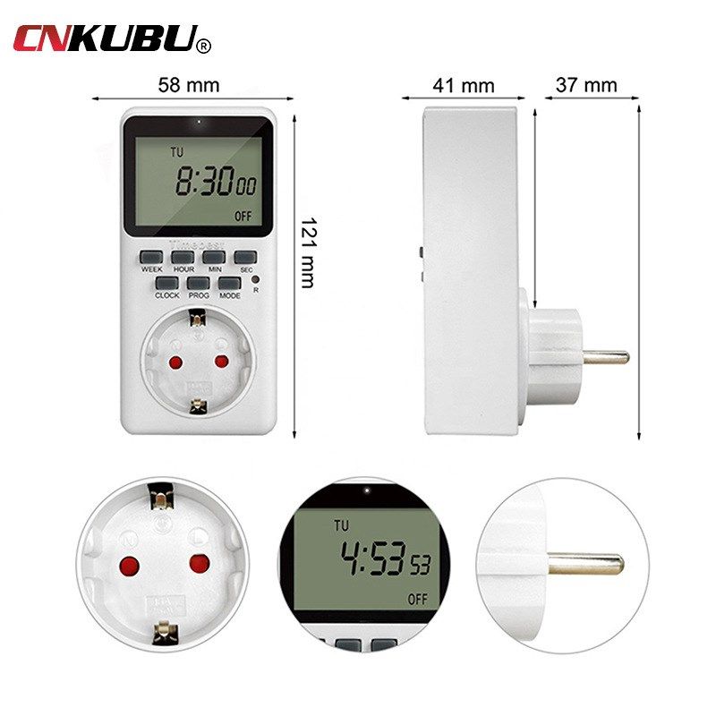 出口美国厨房定时器学习提醒器倒记时器多功能插头插座循环定时器