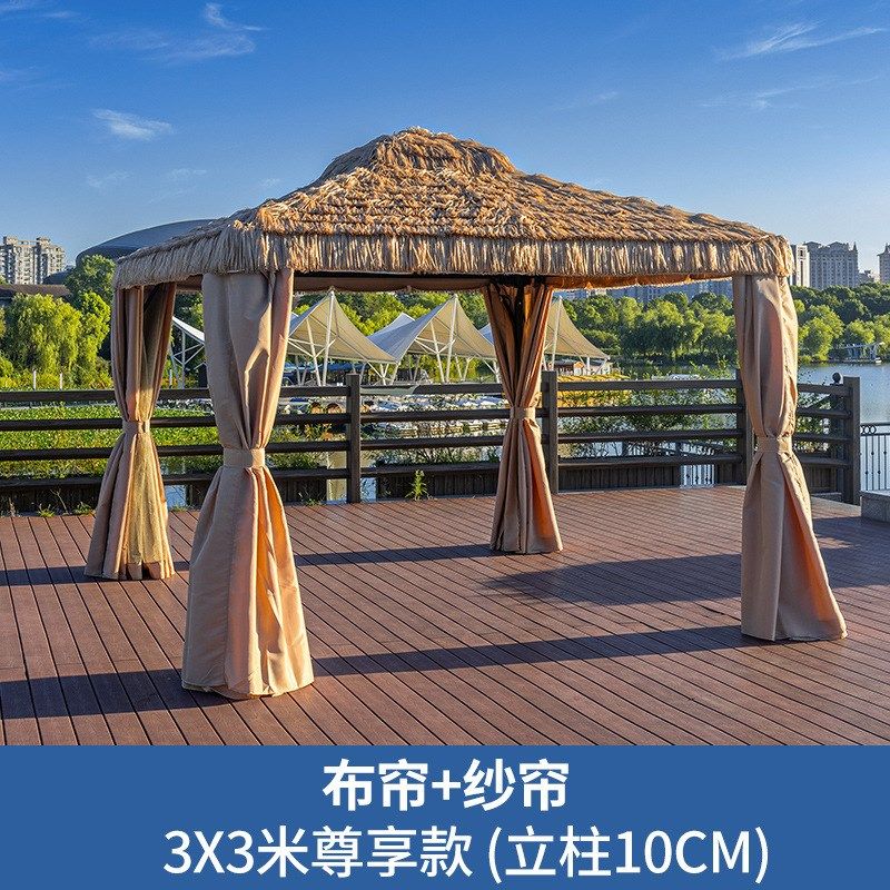 罗马帐篷遮阳防雨茅草棚户外凉亭大排档农家乐餐饮活动景区稻草亭