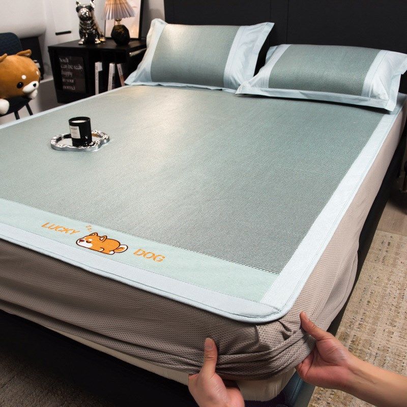 抗菌加厚绣花冰藤席优质凉席三件套家用凉席冰丝加厚席子草席夏季,床上用品,藤席,淘宝优惠券,粉丝福利购,淘宝优惠卷