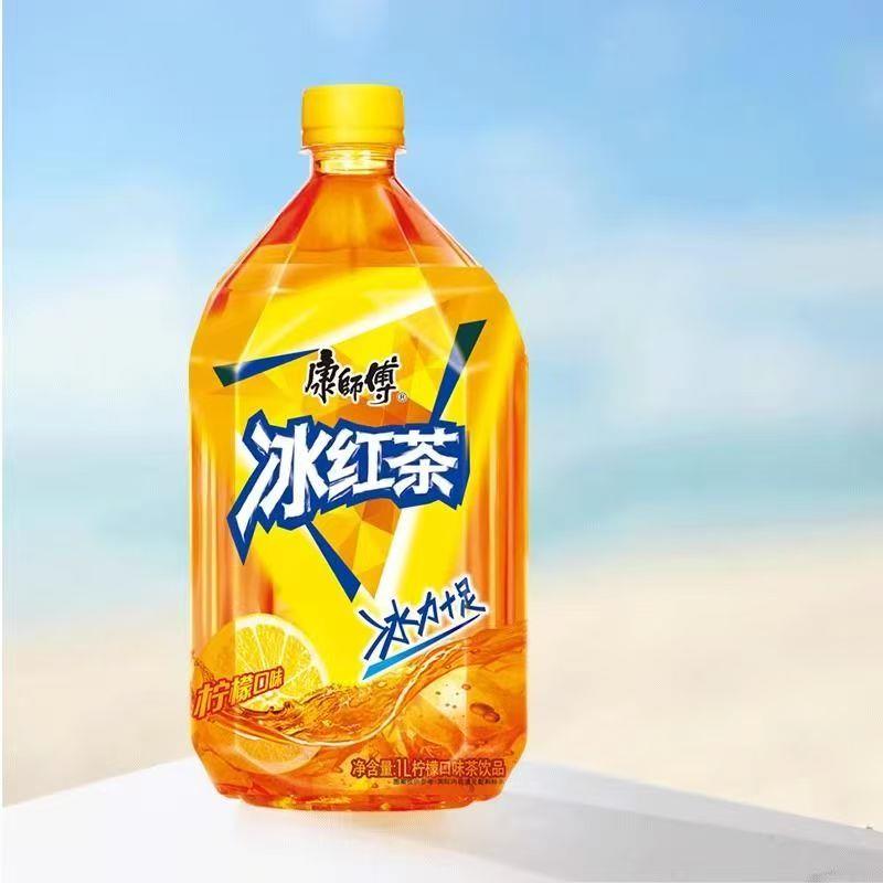 【1L*1瓶尝鲜】康师傅冰红茶柠檬口味整箱大瓶实惠夏季解暑渴茶饮