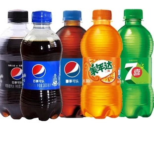 【新日期包邮】百事可乐300ML*6瓶美年达七喜迷你小瓶官方授权yb