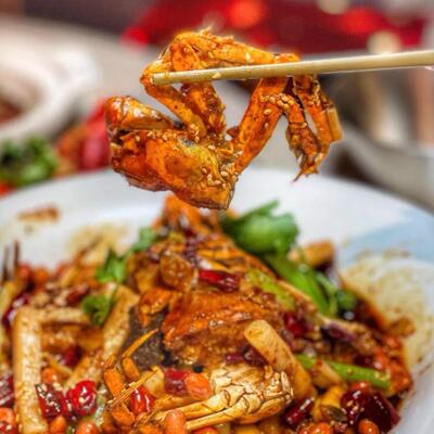 北京东直门簋街胡大饭馆 香辣河蟹 香辣大闸蟹 即食螃蟹熟食海鲜