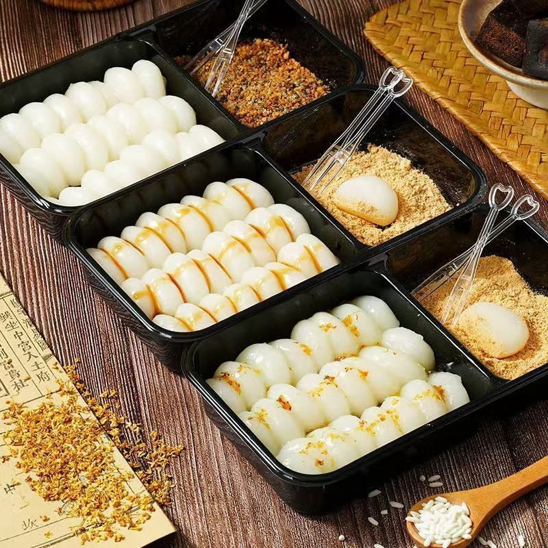 即食糍粑沾粉糕点粘粉麻糍桂花纯手工粘粉麻糍叽叽糯米麻薯零食