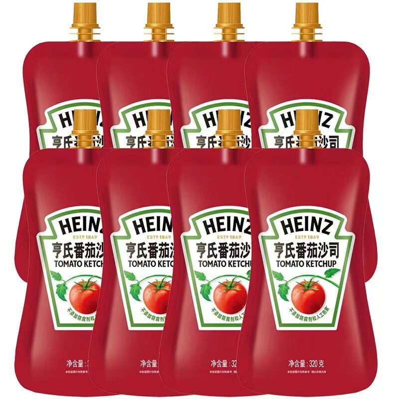 亨氏番茄酱沙司320g单袋汉堡薯条披萨手抓饼调味酱香甜美味