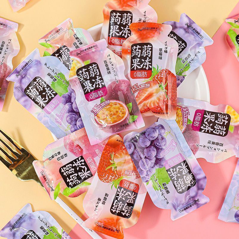蒟蒻果冻儿童低卡零脂肪吸吸果冻布丁休闲办公室网红零食好吃整箱