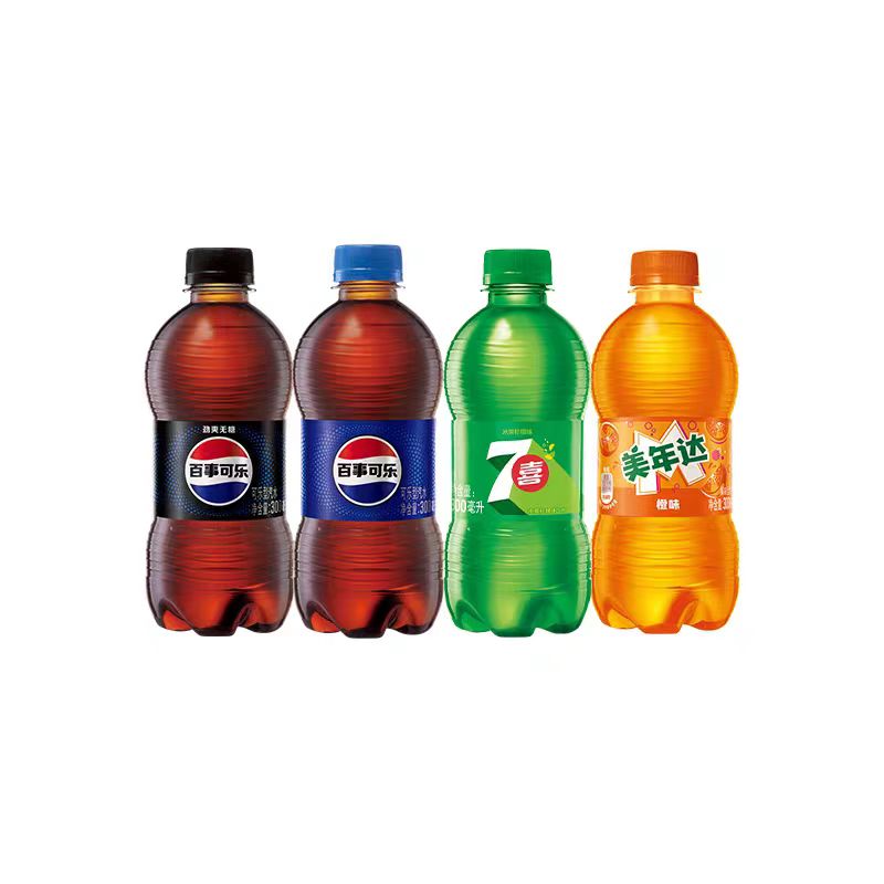 【300ml*8瓶】百事可乐/百事劲爽无糖/美年达/七喜