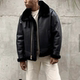 B3.男士 冬季 经典 黑毛版 美式 原生态澳毛皮毛一体保暖防寒皮夹克