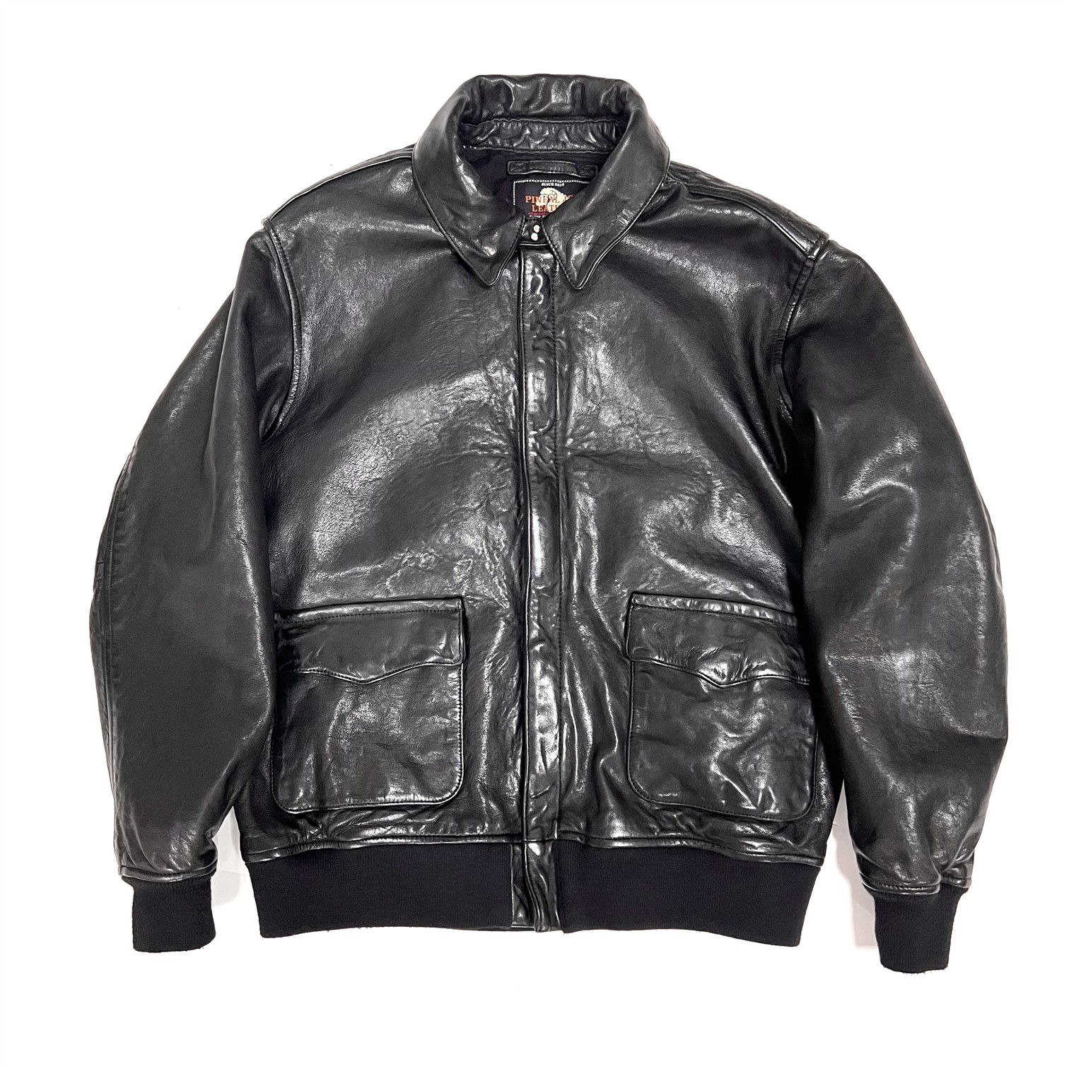 羊皮A2.新品男式经典时尚做旧复古春秋空军植鞣绵羊皮翻领夹克