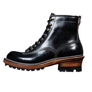 059V霍尔文牛皮靴.Vibram黄金大底固特异挪威逢手工坡跟高帮男鞋