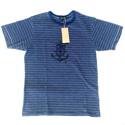 条纹T恤.PJL新品休闲复古时尚船锚印花纯棉海魂衫男女短袖