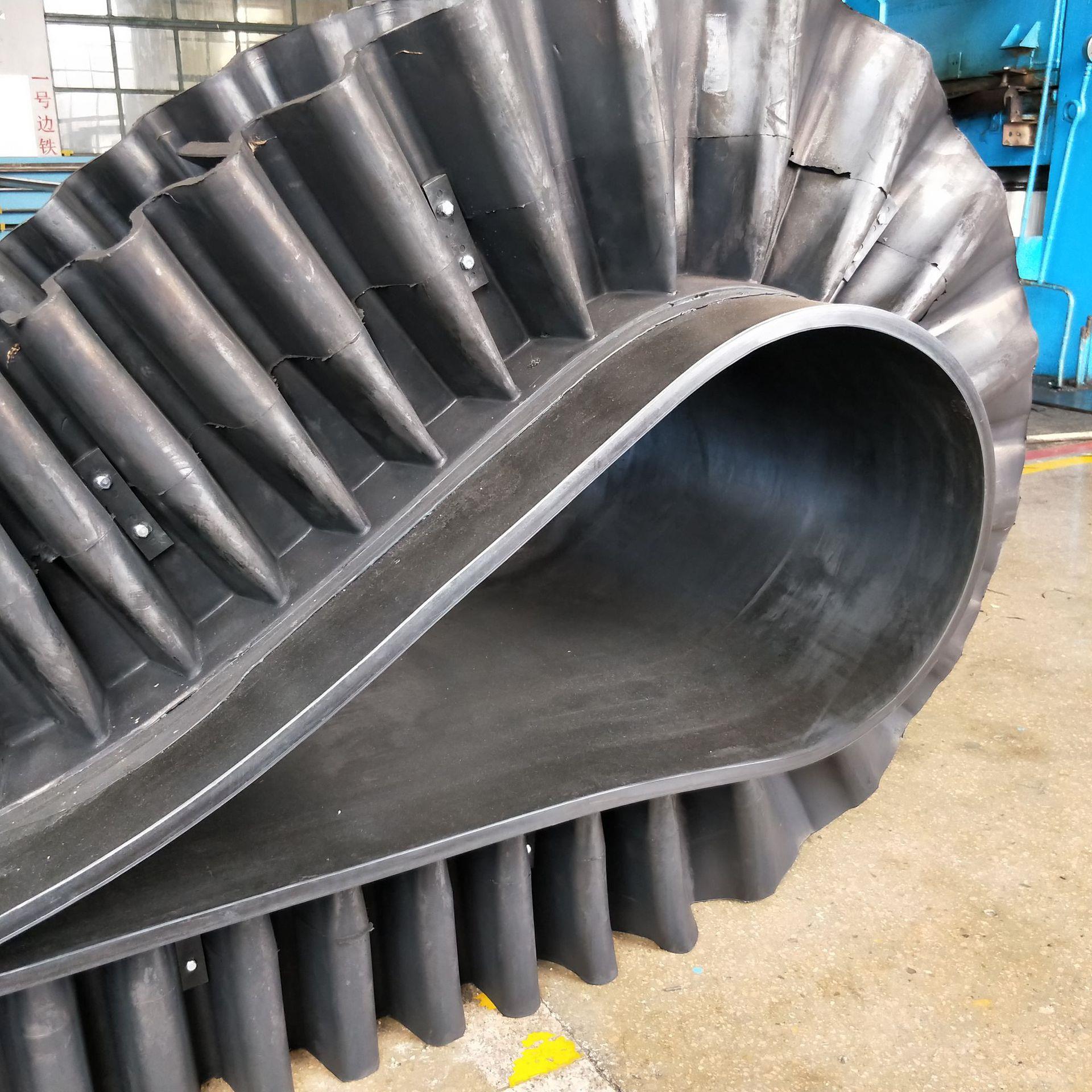 大倾角橡胶三角带爬坡工业挡边传输带波状挡边环形皮带