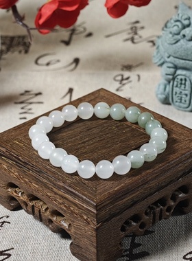 烟青写意和田天山翠玉手链