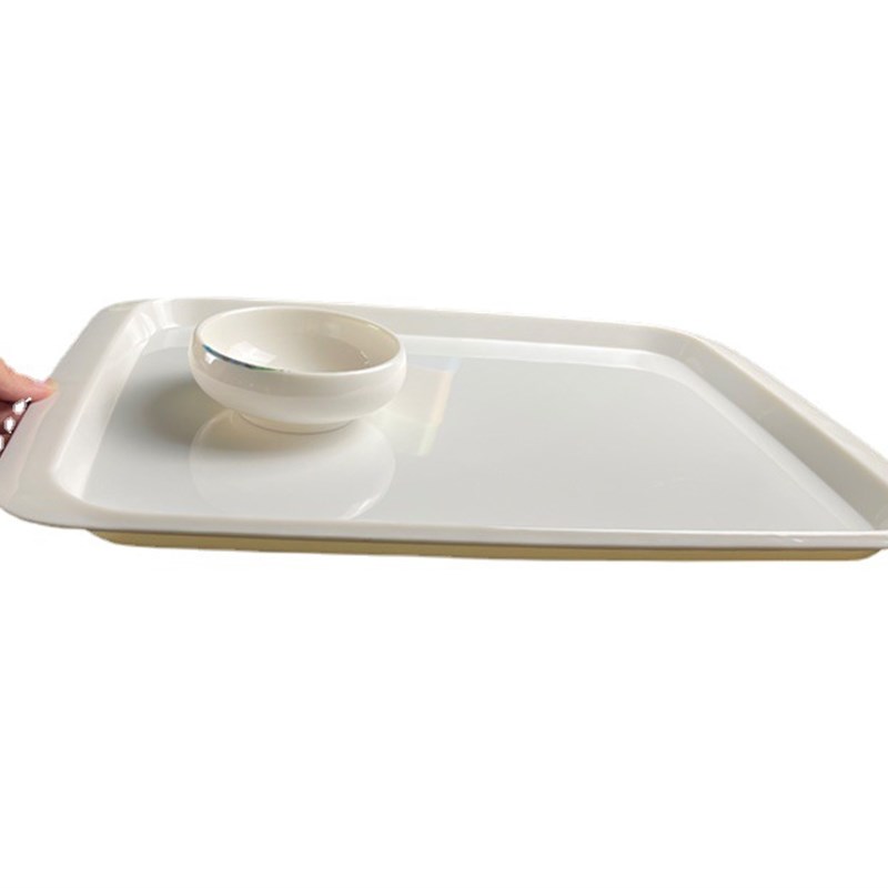 仿瓷美耐皿A5密胺餐具快餐盘面包自助餐盘子幼儿园18寸双耳大托盘