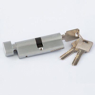 入户门锁芯70MM单开珍珠铬全铜锁芯加工定制家用卧室门锁锁具配件