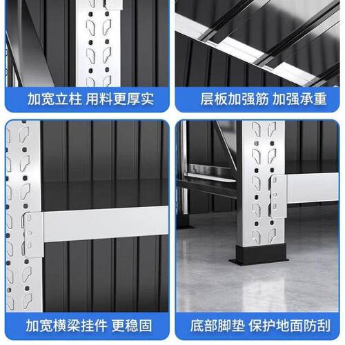 304不锈钢重型货架阳台多层置物架仓库仓储可调节储物架家用铁架