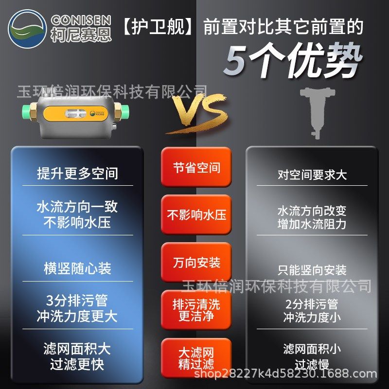 中央前置过滤器家用反冲洗全铜自来水净水器全屋中央净水机护卫舰