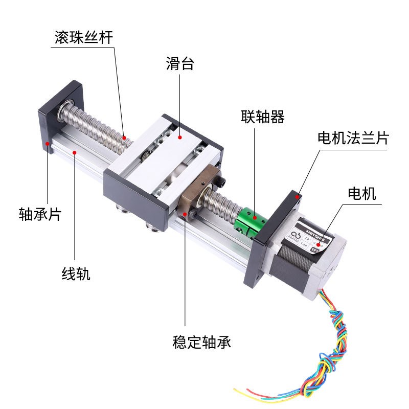 40宽DBX单轴滚珠数控丝杆十字滑台铝型材直线模组可