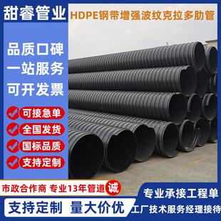 湖南厂家生产HDPE钢带增强缠绕波纹克拉多肋双高筋结构管