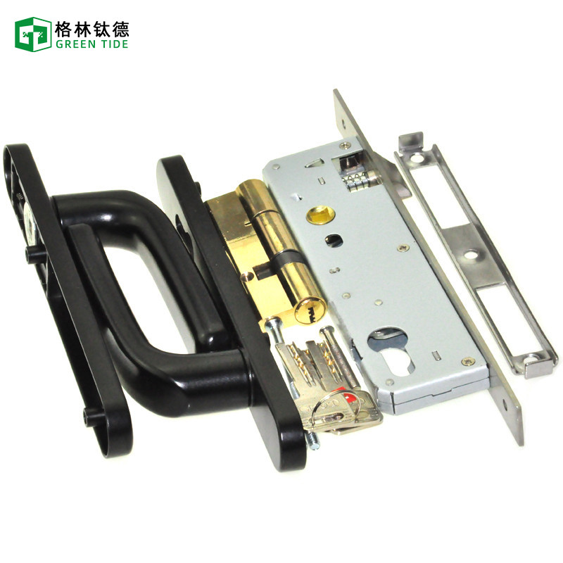 8535断桥铝合金平开门锁双面执手锁体钥匙锁片9235单点门锁把手锁