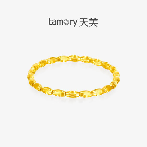 天美珠宝足金999猫眼橄榄珠手串