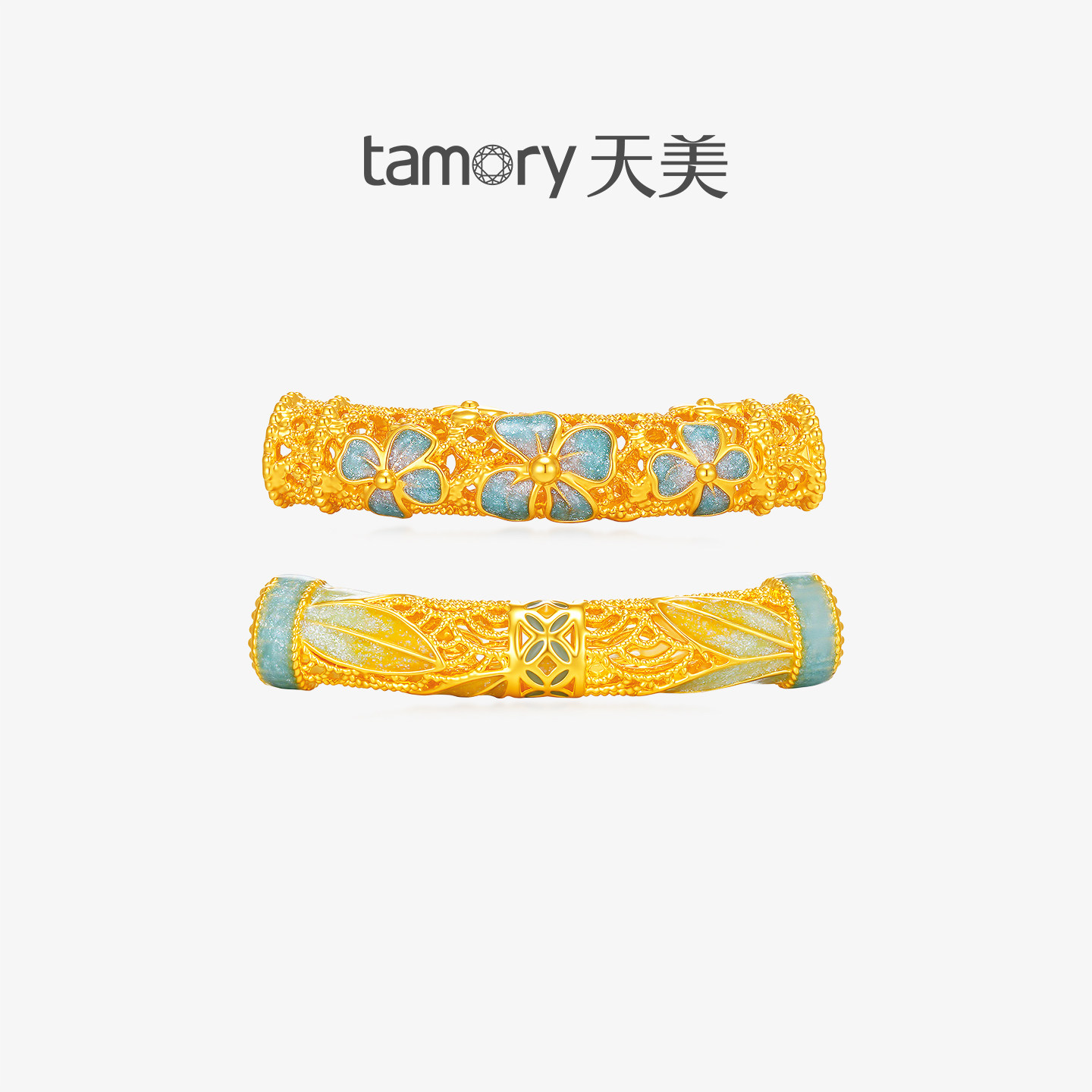 天美珠宝黄金澜花澜柳转运珠图片