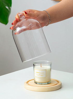 促销永生干花玻璃罩花房粘土手办古玩工艺品盲盒防尘罩香薰蜡烛罩