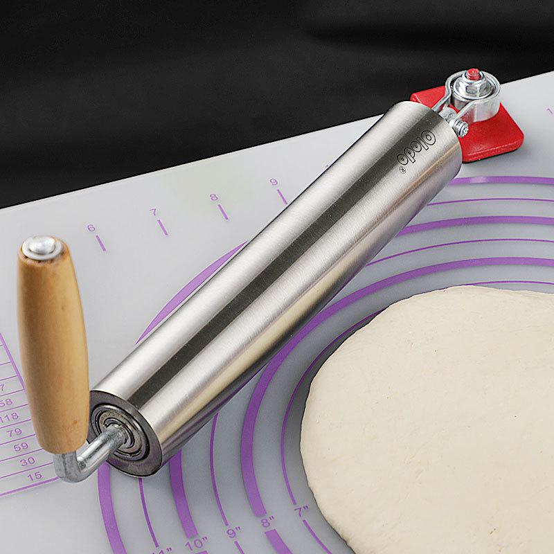 擀面杖304不锈钢檊赶面棍家用大号滚轴擀面棍擀饺子皮神器