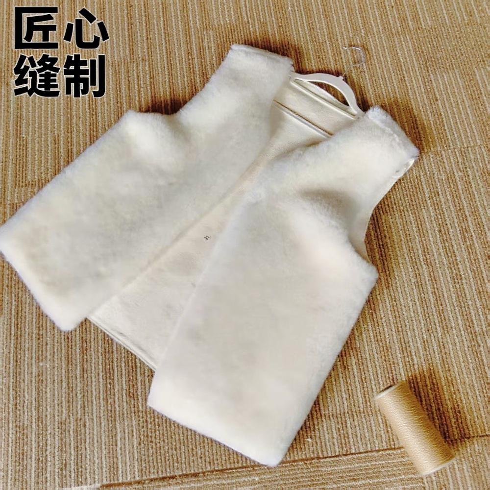 自制整皮纯羊毛保暖马甲 秋冬加厚极简设计羊毛背心 男女通勤百搭