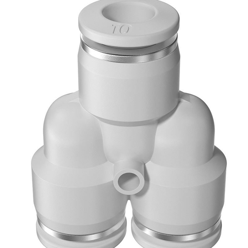 TPM朝日气动快速接头三通Y型气管PY6/8/10/12变径快插PWY8/50只装