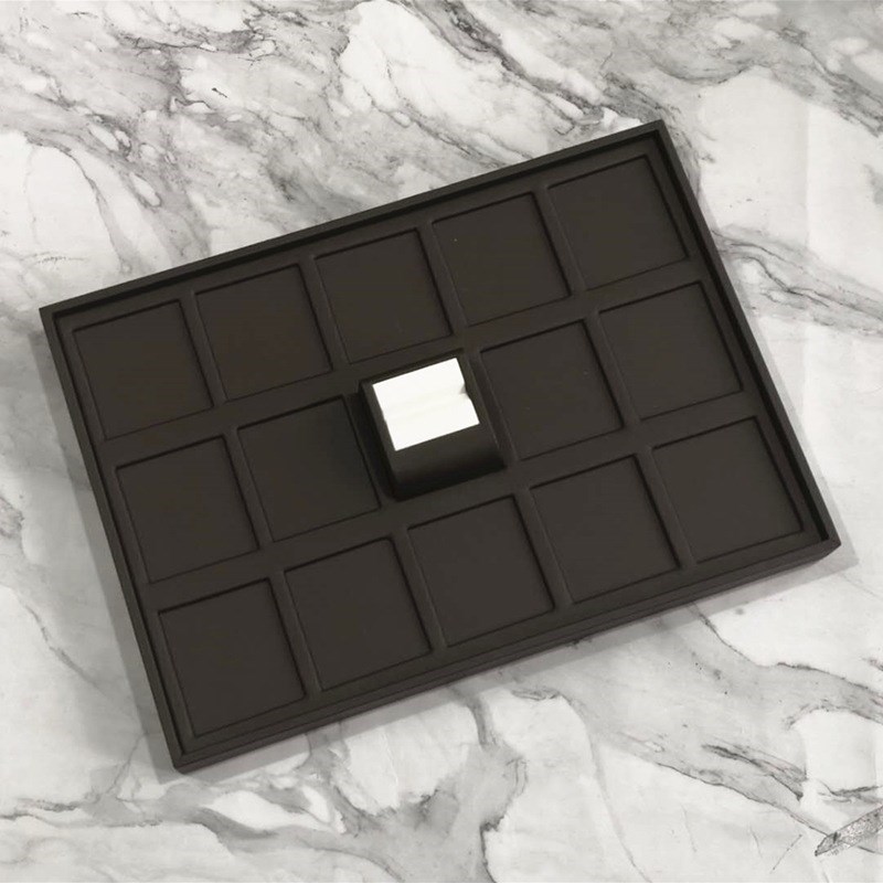 祖母绿红宝裸石盒子戒面托展示柜台多格V槽15位盘彩珠宝陈列道具