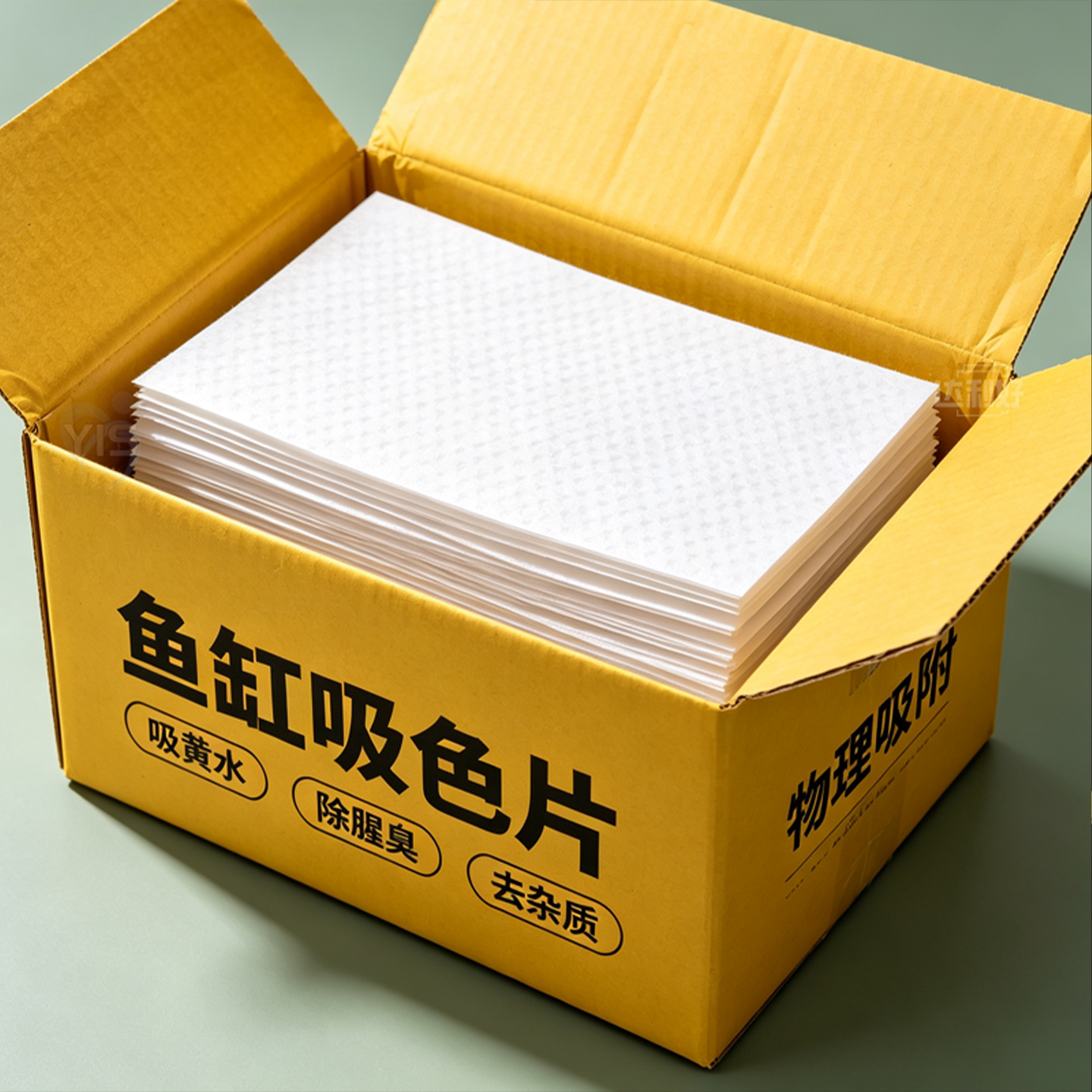 【高效净水】鱼缸吸色片去黄水污水色母片净水宝活性蛋白棉净化水