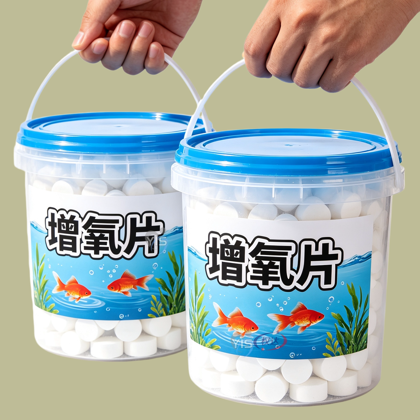 鱼缸无电制氧氧气片增氧颗粒养鱼鱼用无动力加充氧气泡石打氧神器