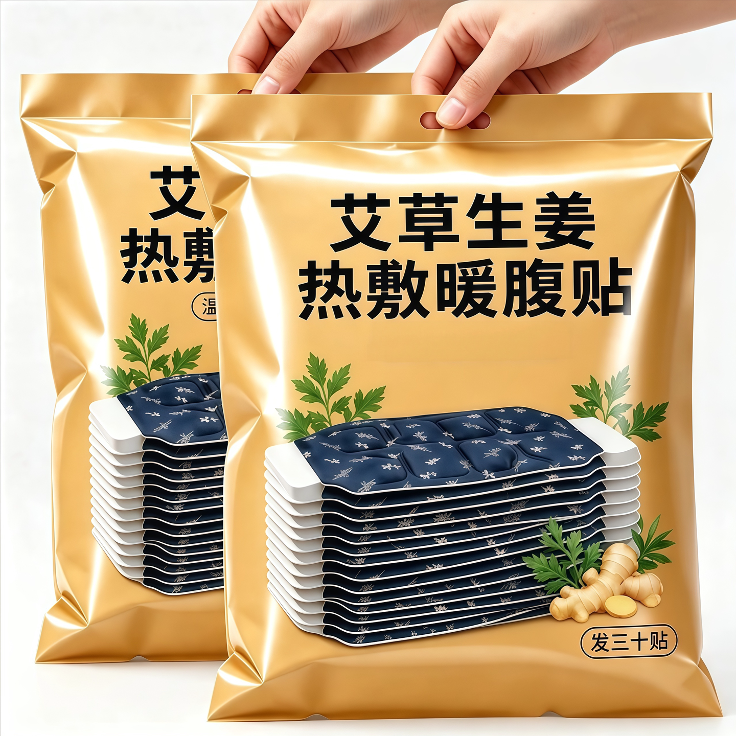 暖腰艾灸贴艾草热敷包暖腹腰部腹部蒸汽发热暖贴暖宝宝暖宫护腰带