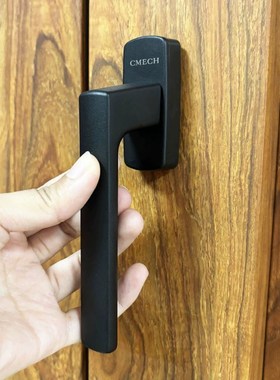 希美克CMECH黑色把手断桥窗执手平开窗门窗拉手铝合金窗锁方轴款