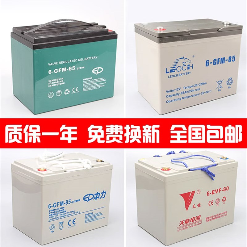 中力电动叉车电池12V小金刚配件电瓶蓄电池30A65A85A天能电池正品