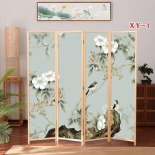 现代简约实木屏风隔断可移动折叠家用遮挡客厅卧室书房酒店 新中式