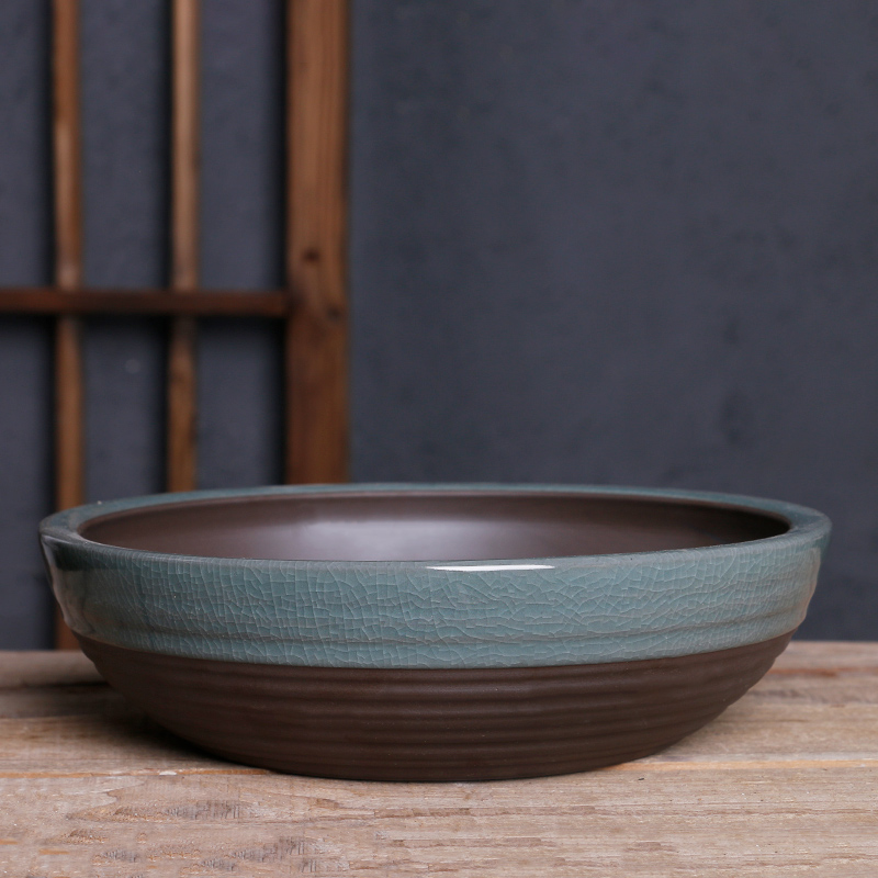 陶瓷花盆水仙花室内绿植物水培盆景家居创意个性铜钱草碗莲盆大号