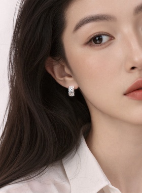 老钱主义|复古编织几何镂空耳钉简约设计百搭高级感气质精致耳饰