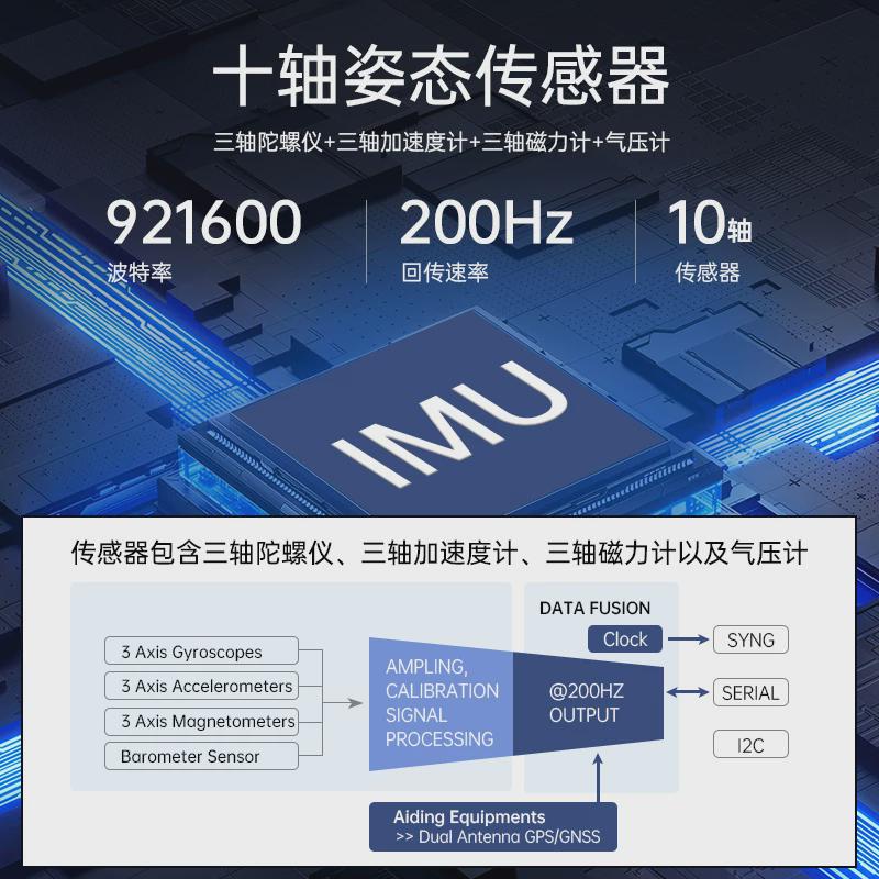 IMU惯导模块 ROS机器人MEMS USB磁力计十轴AHRS陀螺仪 姿态传感器