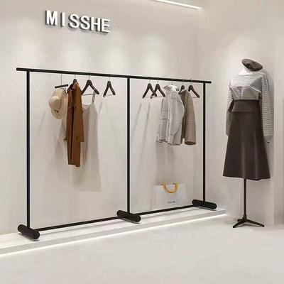 服装店落地挂衣架简约黑色铁艺衣服陈列货架组合女装店专用展示架